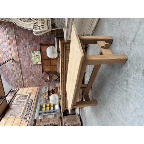 Solid Oak Farmhouse Table For Sale - Image 3 of 14