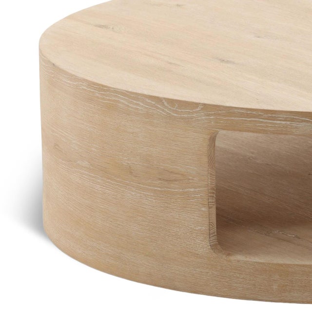 Modern Round Open Oak Coffee Table For Sale - Image 4 of 5