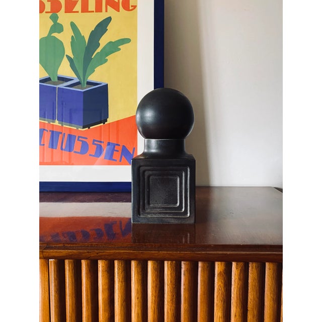 Mid-century modern brown ceramic Xavier Feal, France 1960s H 31 cm - 13 x 13 cm Signed on the base Conditions: excellent,...