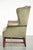 1990s Vintage English Cowhide Wing Armchair For Sale - Image 5 of 14