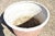 Mid 20th Century Pair of Vtg Red Distress Painted Fiberglass Round Garden Planter Pots Faux Stone For Sale - Image 5 of 9