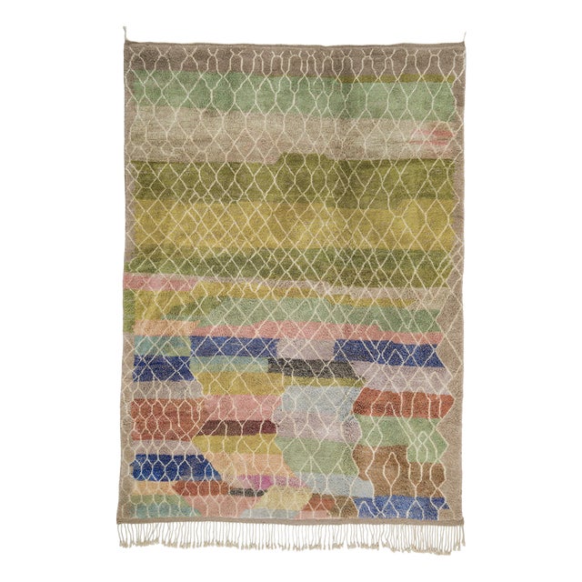 Large Hand-Knotted Wool Premium Rug by Azele Studio For Sale