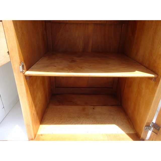 Wood Large Vintage Art Deco Bedside Table in Light Wood, 1930s For Sale - Image 7 of 18