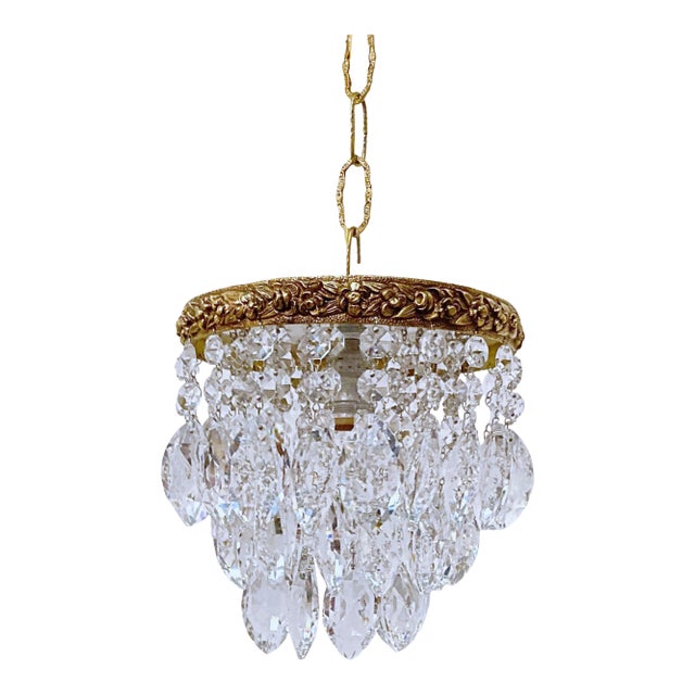 Antique 1920s Italian Bronze Upside Down Layered Chandelier For Sale