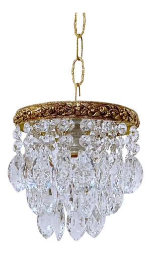 Antique 1920s Italian Bronze Upside Down Layered Chandelier