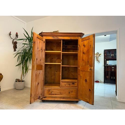 Antique Swiss Pine Wardrobe For Sale - Image 5 of 18