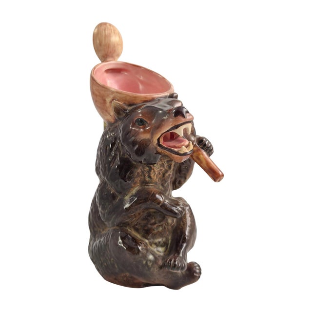 Antique English Majolica Graduated Bear Syrup Jugs by Joseph Holdcroft, 1875, Set of 3 For Sale - Image 17 of 18