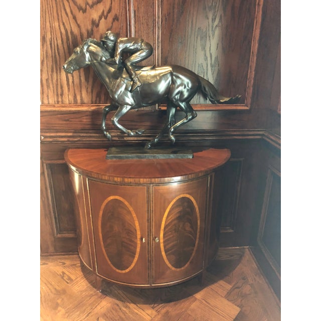Leighton Hall Showroom Sample - Mahogany Demilune Cabinet For Sale - Image 10 of 11