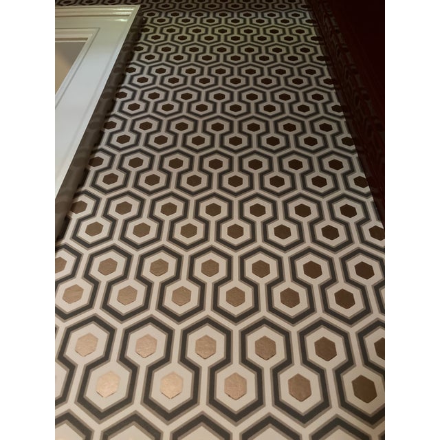 Paper Cole & Son Hicks’ Hexagon 95/3017 Wallpaper – Set of 5 New Rolls in Taupe, Gray & Bronze For Sale - Image 7 of 18