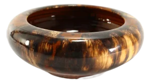 1930's Brush McCoy Drip Glaze Onyx Brown Bowl Flowerpot Planter