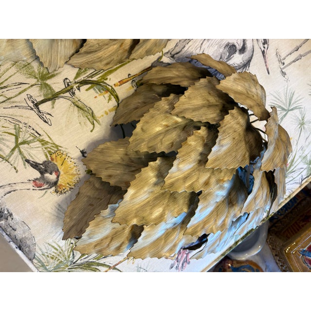 VTG Pair Italian Tole Metal Leaf Leaves Wall Light Sconces Newly Wired 2 of 3 For Sale - Image 11 of 11