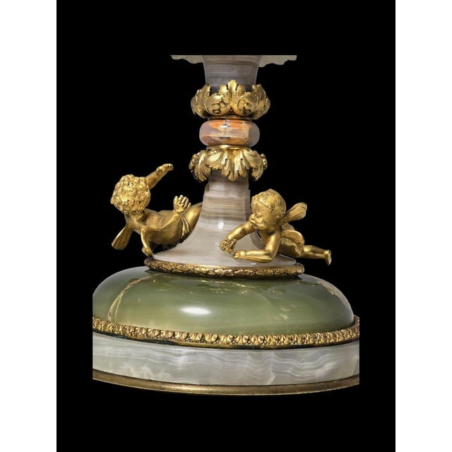 Gilded Bronze Agate and Algerian Onyx Centerpiece attributed to Eugène Cornu, 1890s For Sale - Image 10 of 18