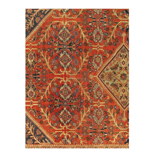 1940s Rust Antique Mahal For Sale - Image 4 of 8