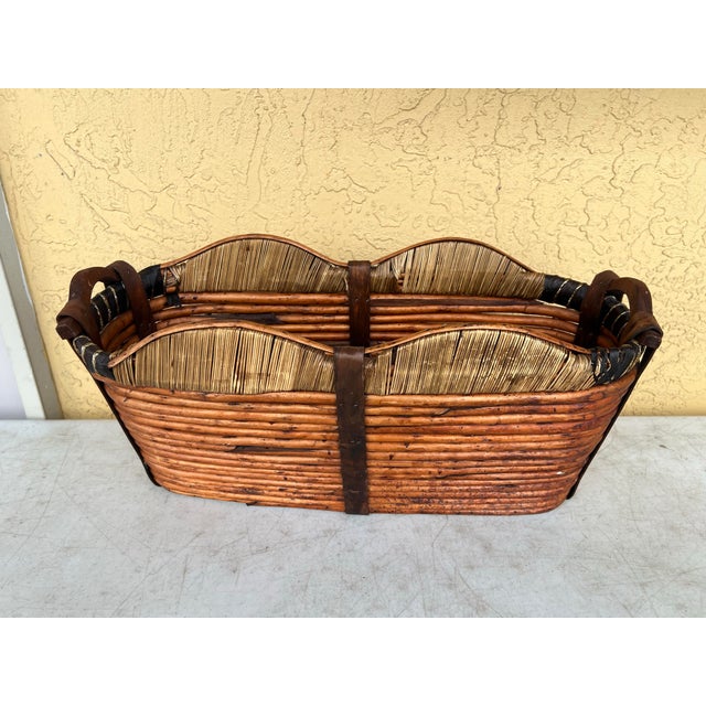 Vintage Oval Storage Basket With Wood Handles For Sale In West Palm - Image 6 of 6