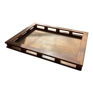 Dansk Mid Century Modern Danish Teak Wood Serving Tray For Sale