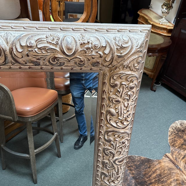Refinished Neoclassical Wall Mirror With Silver Gilding For Sale - Image 10 of 12