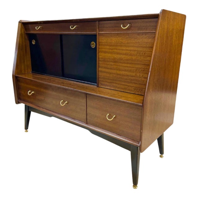 G-Plan Tola & Black Drinks Cabinet by Donald Gomme, c.1950s For Sale