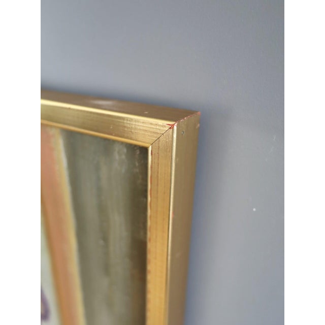 Mid-Century Modern 'Purple Blooms' Expressive Swedish Still Life Oil Painting, Framed For Sale - Image 6 of 11