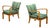 Swedish Modern, Lounge Chairs, Hardwood, Fabric, Sweden, 1940s For Sale