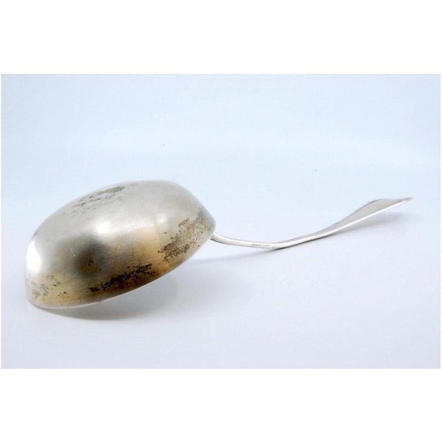 Silver Soup Ladle with Grooves For Sale - Image 5 of 10