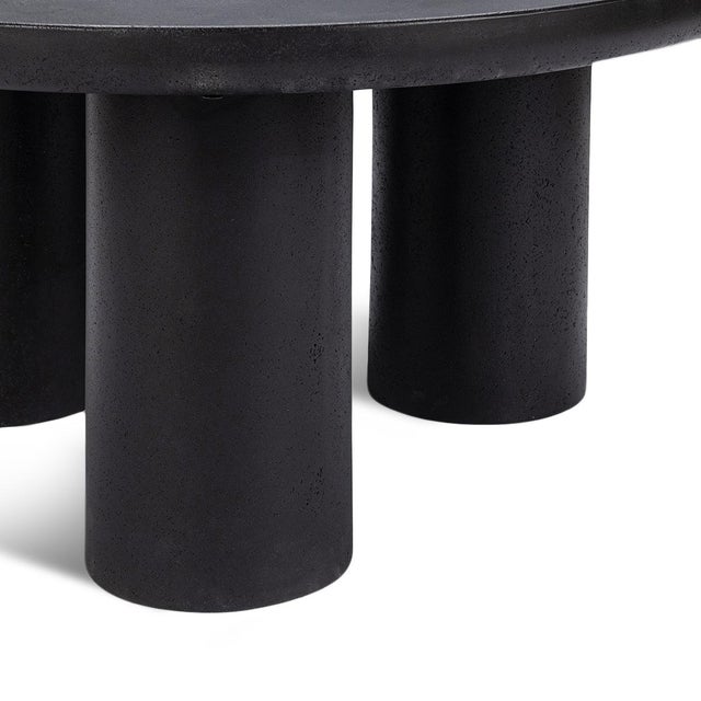 Contemporary Noir Pillar Modern Outdoor Coffee Table For Sale - Image 3 of 5
