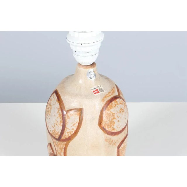 Sculptural Brown Stoneware Lamp by Haico Nitzsche for Danish Soholm, 1970s For Sale - Image 4 of 6