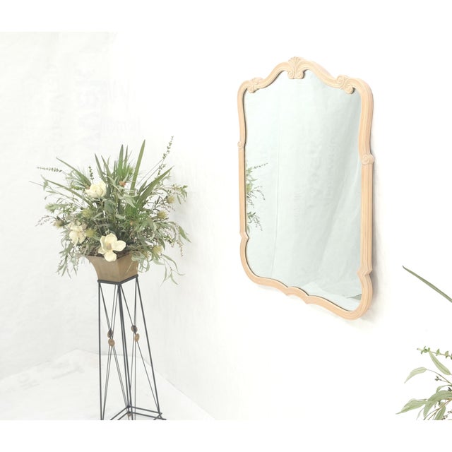 John Widdicomb White Pickled Lacquer Solid Cherry Carved Mirror Coutry French Style MINT For Sale - Image 4 of 10