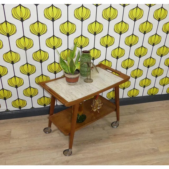 Beige Opal Serving Car with Decorative Space from Opal Möbel, 1960s For Sale - Image 8 of 12