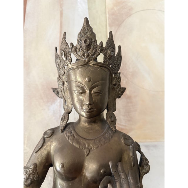 Metal Large Brass Shiva Statue 30” Hindu Deity Sculpture For Sale - Image 7 of 12