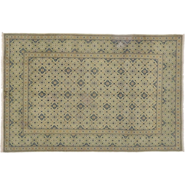 1940s Vintage Persian Kashan Area Rug- 7′1″ × 10′9″ For Sale In Dallas - Image 6 of 6