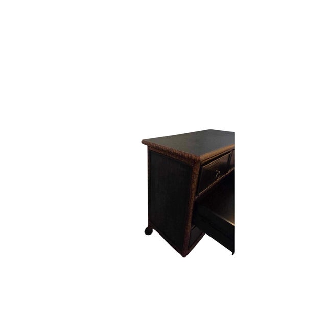 Ficks Reed British Colonial West Palm Beach Tortoise Bamboo Chest of Drawers With Brass Hardware by Ficks Reed For Sale - Image 4 of 7