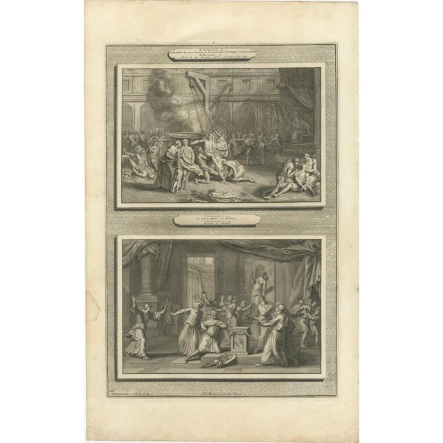 Baroque Pieter Mortier, Martyrdom of the Maccabee Brothers and Zeal of Mattathias, 1700, Engraving For Sale - Image 3 of 12