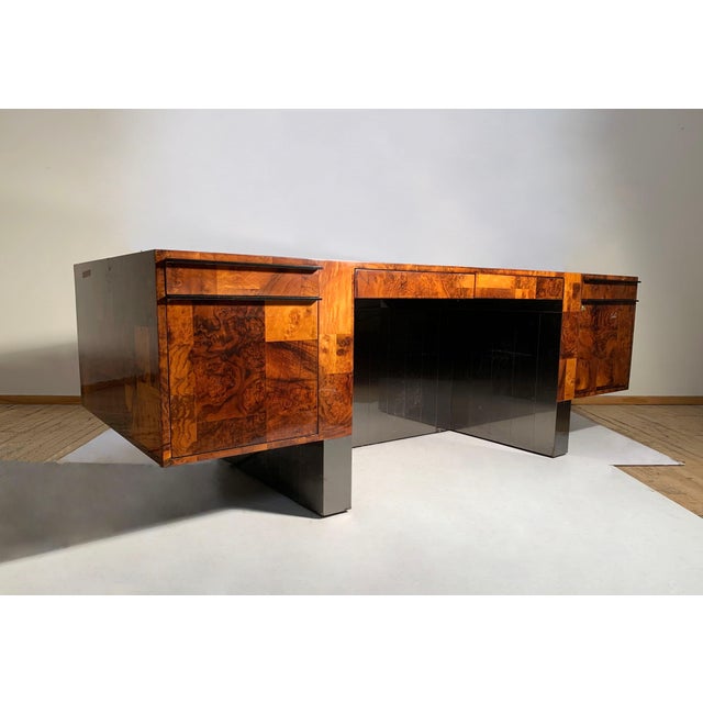 Paul Evans Burl Cityscape Executive Desk By Paul Evans For Sale - Image 4 of 7