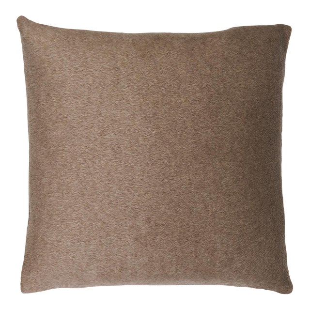 Schumacher Dixon Mohair Pillow 18" in Driftwood For Sale