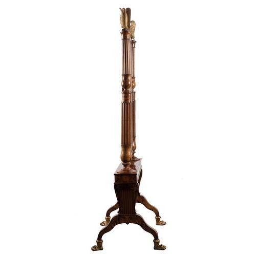 Wood Empire Floor Mirror in Walnut and Olive Wood, 19th Century For Sale - Image 7 of 9