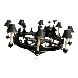 Vintage Niermann Weeks Regency Style Tole Chandelier For Sale