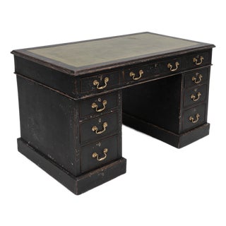 Antique English Black Desk, 1800s For Sale