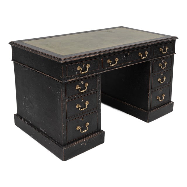Antique English Black Desk, 1800s For Sale
