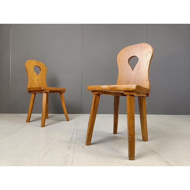 Brown Vintage Brutalist Dining Chairs, 1960s, Set of 4 For Sale - Image 8 of 12