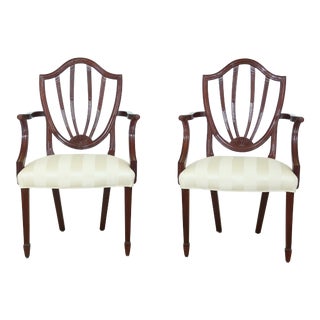 Baker Shield Back Mahogany Armchairs - a Pair For Sale