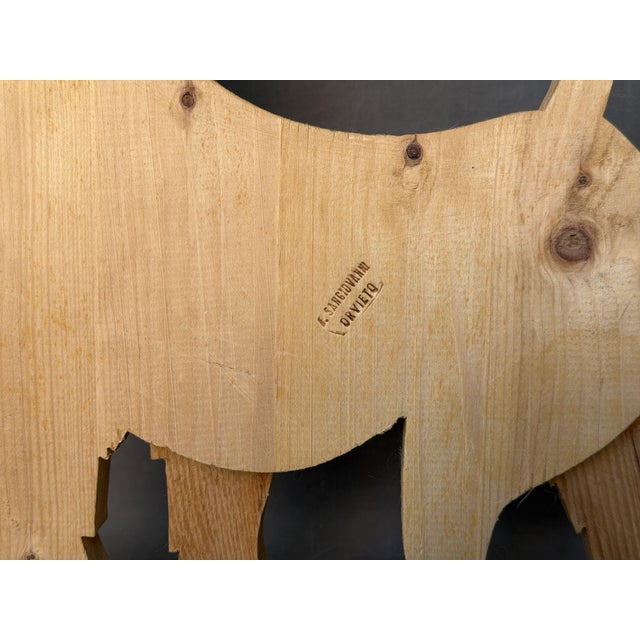 Large Wooden Dog Sculpture from Fausto Sangiovanni, Orvieto, Italy, 1975 For Sale - Image 6 of 7