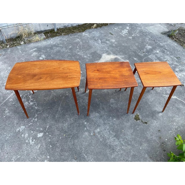 Danish Teak Nesting Tables, 1960s For Sale - Image 4 of 11