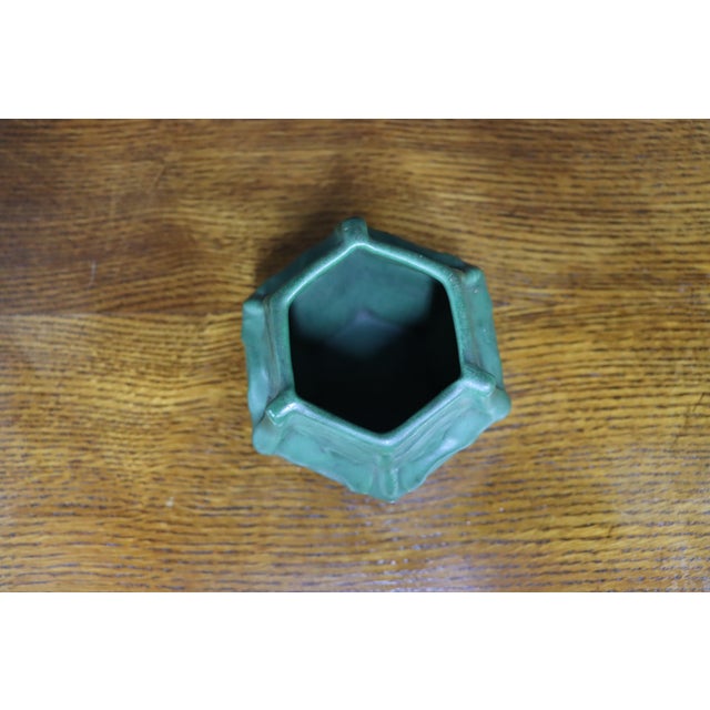 Ceramic Van Briggle Attributed Green Luna Moth Art Pottery Vase For Sale - Image 7 of 11