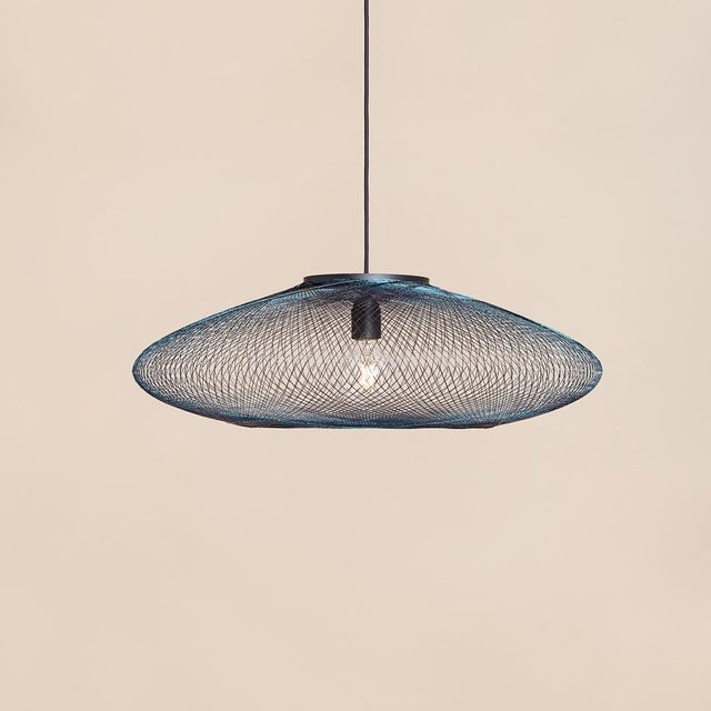 Textile Large Ufo Iridescent Fiber Pattern Lamp by Atelier Robotiq For Sale - Image 7 of 7