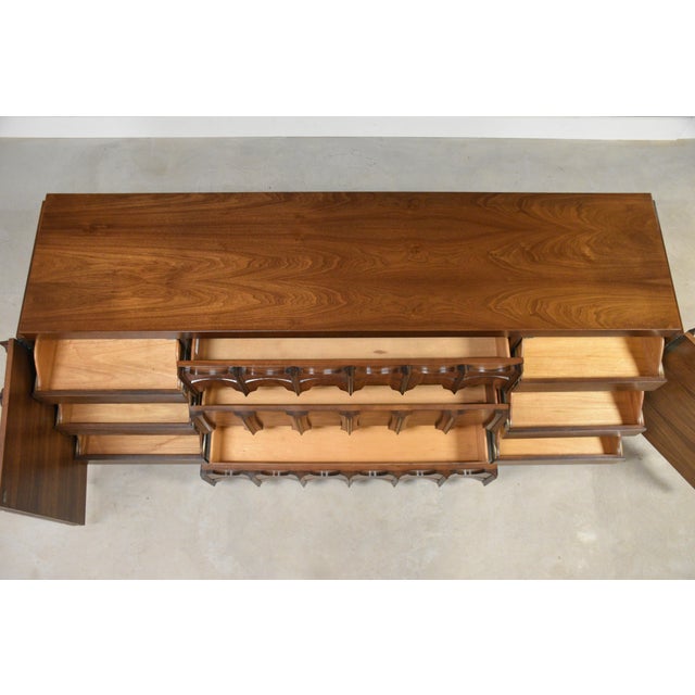 1970s Tobago Brutalist Walnut Long Dresser For Sale - Image 10 of 10
