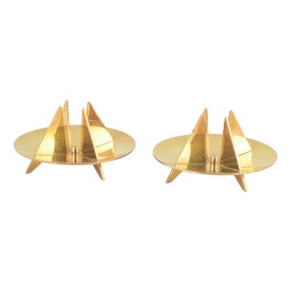 Brass Candlesticks by Pierre Forssell for Skultuna, 1960s, Set of 2 For Sale
