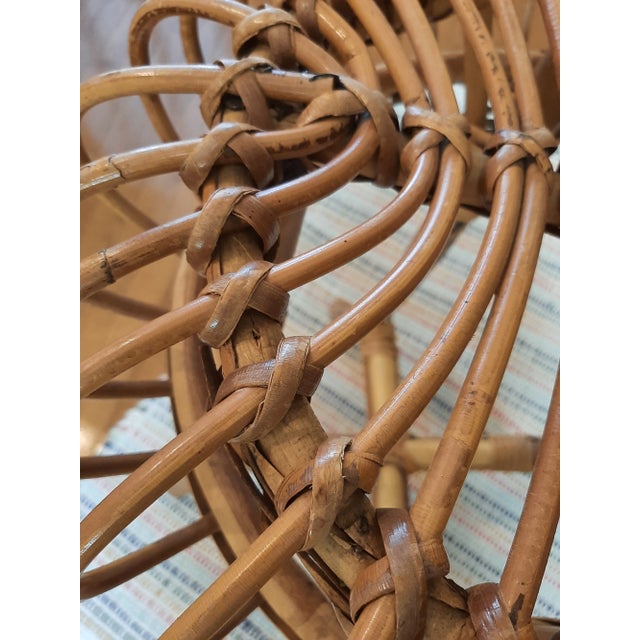 Mid 20th Century Italian Rattan Bamboo Plant Stand Frankl Crespi Style For Sale - Image 5 of 11