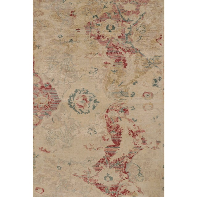 2020s Modern Polonaise Style Natural Silk Rug With Floral Patterns, by Rug & Kilim, India For Sale - Image 5 of 10