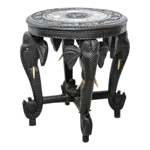 Vintage Round Anglo Indian Elephant Table