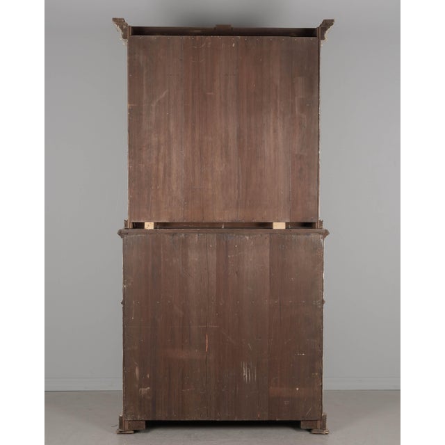 Swedish Painted Pine Secretary With Glass Paned Bookcase For Sale - Image 9 of 17